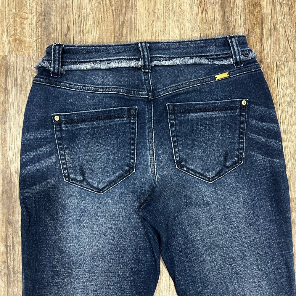 Inc Denim Open Flare Jeans with Fringe Hem 4 - Picture 7 of 8